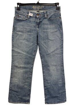 Abercrombie & Fitch Womens Stretch Blue Denim Jeans Size 4 Bootcut Made In Mexic